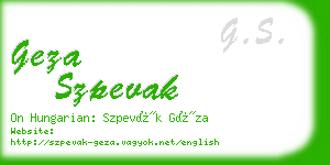 geza szpevak business card